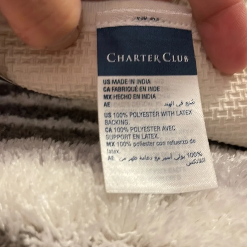 NWT - Charter Club Elite Striped Bath Rug